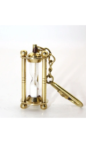 Bidebuvar Pirinç Kum Saati Anahtarlık Model 2