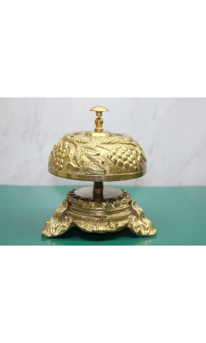 Bidebuvar Pirinç Masa Üstü Basmalı Çan