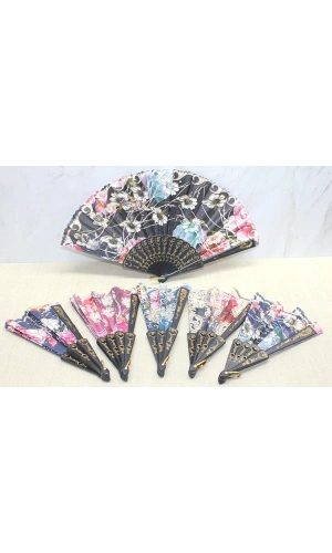 Bidebuvar Plastik Çiçek Desenli Yelpaze