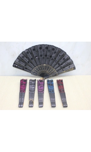 Bidebuvar Plastik Pullu Yelpaze Siyah Renk