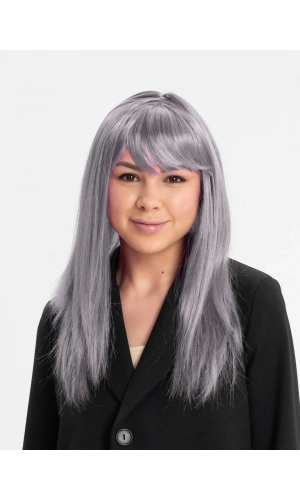 Bidebuvar Platin Gri Gümüş Uzun Parti Peruğu