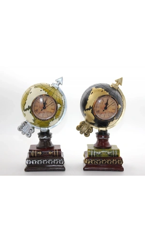 Bidebuvar Polyester Saatli Dünya Küre