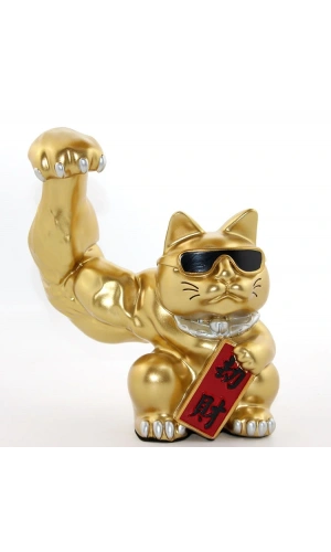 Bidebuvar Polyester Şanslı Kedi Figürü Model 3