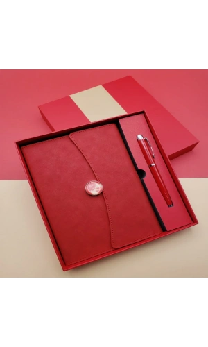 Bidebuvar Promosyon Defter Kalem Seti Kırmızı Renk