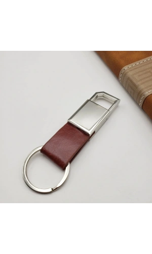 Bidebuvar Promosyon Derili Metal Anahtarlık