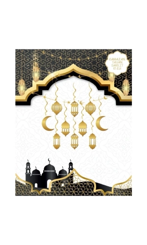 Bidebuvar Ramazan Tavan Süsü 10lu Metalize Gold