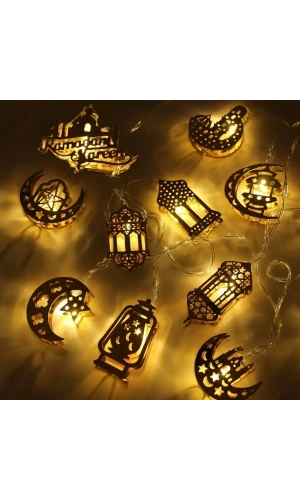 Bidebuvar Ramazan Temalı Karışık Figürlü Dekoratif LED Işık 2 Metre