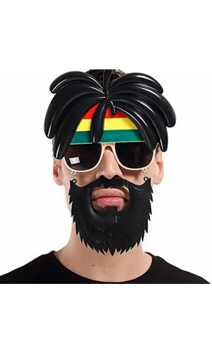 Bidebuvar Rasta Peruklu Bob Marley Parti Gözlüğü