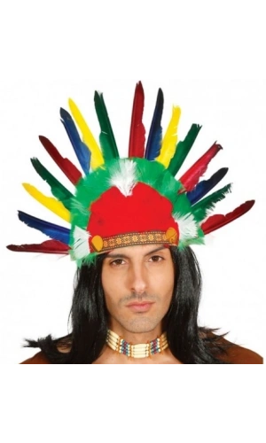 Bidebuvar Renkli Kızılderili Başlığı Şapkası