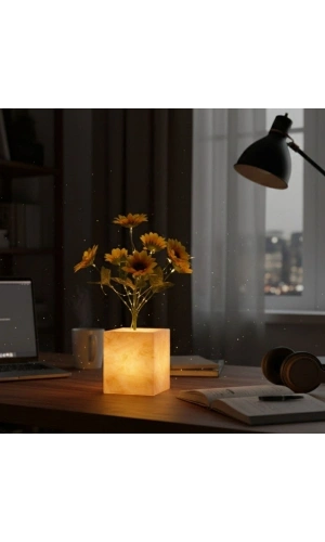 Bidebuvar Sarı Saksılı LED Yapay Çiçek