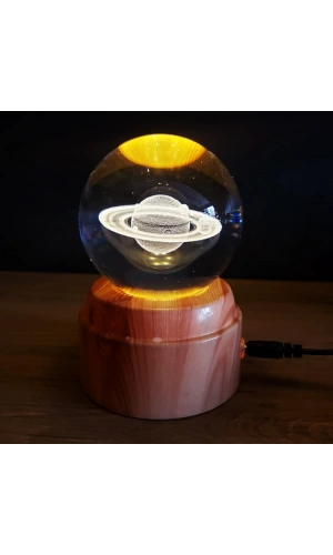 Bidebuvar Satürn Tasarımlı Dönen Cam Küre