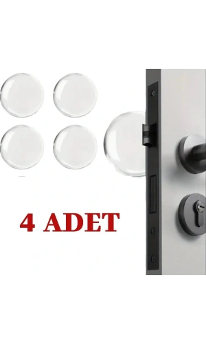 Bidebuvar Şeffaf Silikon Mobilya ve Kapı Durdurucu Darbe Pedi 4lü Set