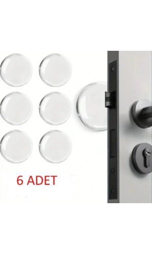 Bidebuvar Şeffaf Silikon Mobilya ve Kapı Durdurucu Darbe Pedi 6lı Set
