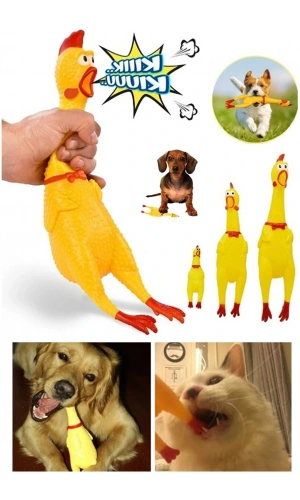 Bidebuvar Ses Çıkaran Tavuk Kedi Köpek Oyuncağı 30 cm.