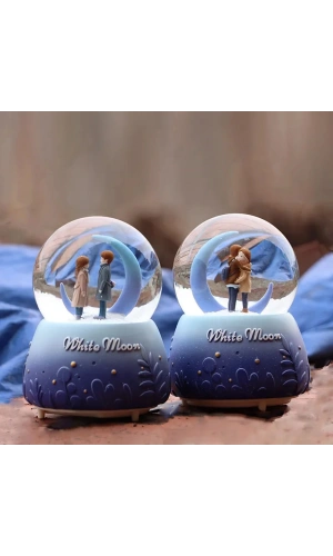 Bidebuvar Sevimli Çift Pilli Işıklı Kar Küresi
