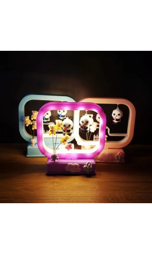 Bidebuvar Sevimli Müzikli Panda Dekoratif Işık