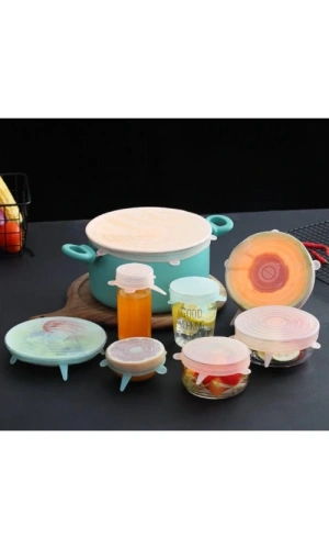 Bidebuvar Silikon Yemek Saklama Kapak Seti 6 Adet