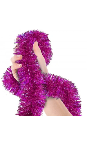 Bidebuvar Simli Parti Süsü 2 Metre Fuşya