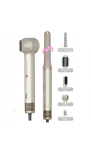 Bidebuvar Sinbo Air Brush Saç Şekillendirme Cihazı - 5 Başlıklı - Rose Gold Renk