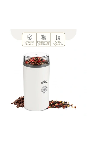 Bidebuvar Sinbo Kahve Baharat Öğütücü - 70 gr Çelik Hazne - 2 Bıçaklı