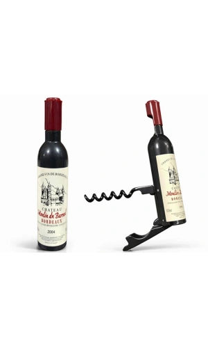 Bidebuvar Şişe Tasarımlı Paslanmaz Çelik Tirbuşon Açacak