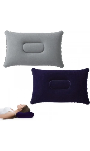Bidebuvar Şişme Kamp ve Yolculuk Yastığı - Ergonomik - Kadife Yüzey