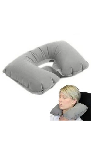 Bidebuvar Şişme Seyahat Yastığı Gri Lacivert