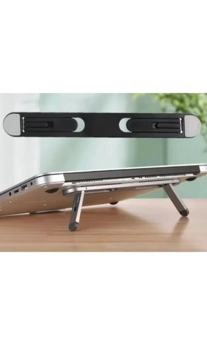 Bidebuvar Siyah 2 Kademeli Katlanabilir ve Yapışkanlı Laptop Standı