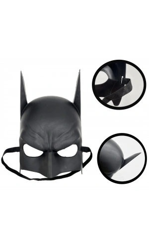 Bidebuvar Siyah Çocuk Batman Maskesi Lastikli