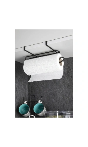 Bidebuvar Siyah Dolap İçi Kağıt Havluluk Askı