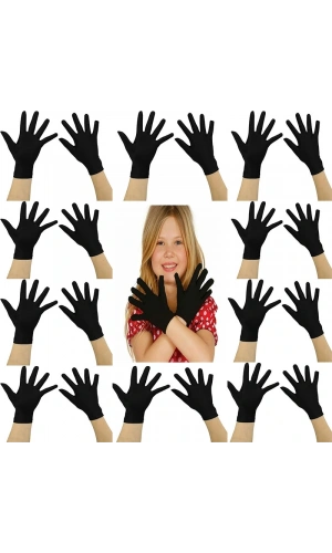 Bidebuvar Siyah Likralı Bando Gösteri Eldiveni (10 Çift)