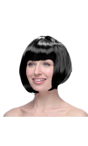 Bidebuvar Siyah Renk Küt Peruk Saç