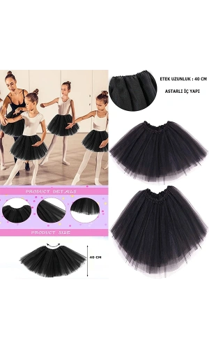 Bidebuvar Siyah Renk Tütü Etek Çocuk Ve Bebek Boy