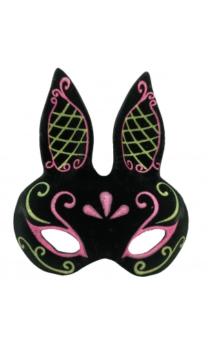 Bidebuvar Siyah Süet Kaplama Tavşan Maskesi