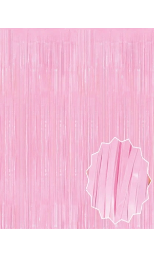 Bidebuvar Soft Pembe Püsküllü Kapı Perdesi