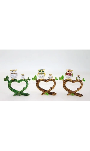 Bidebuvar Swarovski 2li Baykuş Model 3