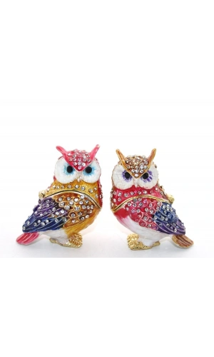 Bidebuvar Swarovski Taşlı 2li Baykuş Seti