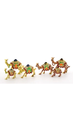 Bidebuvar Swarovski Taşlı 3lü Deve Seti Model 1