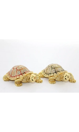 Bidebuvar Swarovski Taşlı Kaplumbağa Figürü Model 1