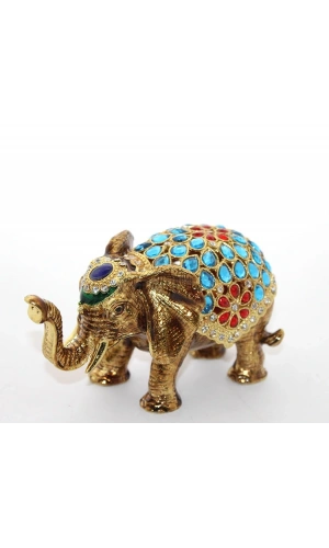 Bidebuvar Swarovski Taşlı Tekli Fil Figürü Model 4