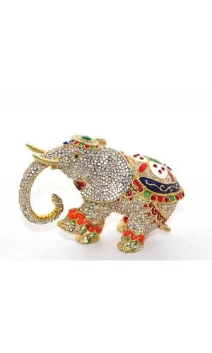 Bidebuvar Swarovski Taşlı Tekli Fil Figürü Model 6