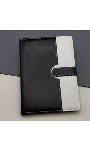 Bidebuvar Tarihsiz Ajanda Defter Siyah Beyaz Renk