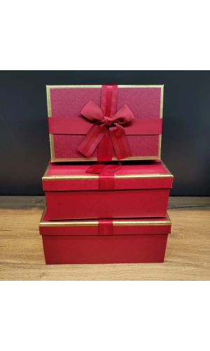 Bidebuvar Tasarım 3lü Kurdeleli Hediye Kutusu Seti