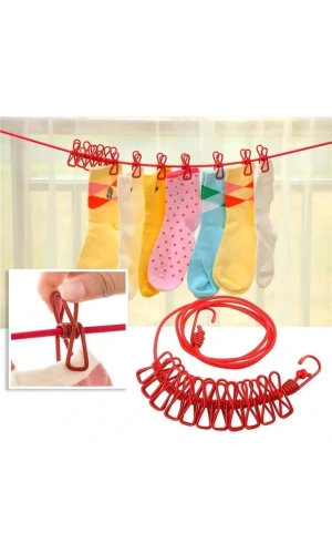 Bidebuvar Taşınabilir Pratik Mandallı Çamaşır İpi