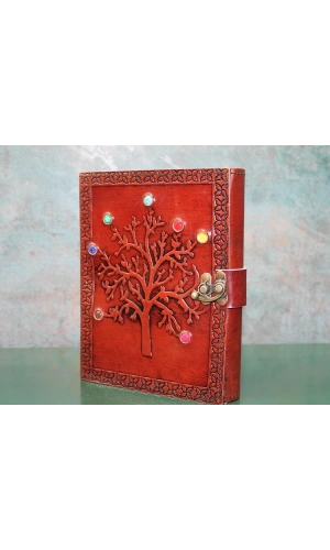 Bidebuvar Taşlı Deri Defter Model 6