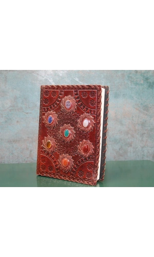 Bidebuvar Taşlı Deri Defter Model 7