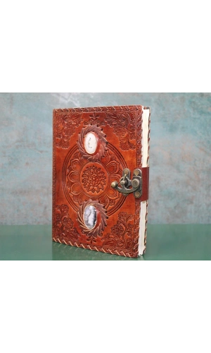 Bidebuvar Taşlı Deri Defter Model 9