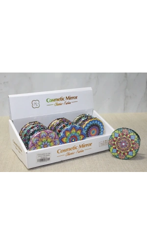 Bidebuvar Taşlı El Aynası Yuvarlak İnce Model 4