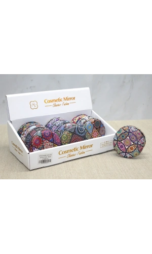 Bidebuvar Taşlı Yuvarlak El Aynası Kalın Model 1