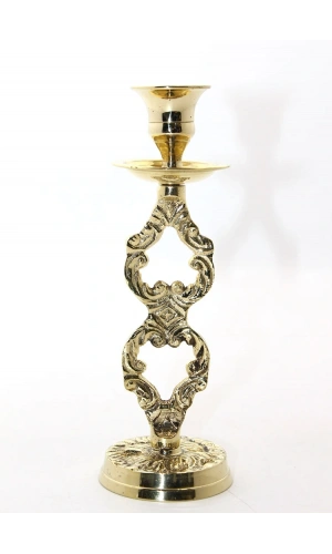 Bidebuvar Tekli Pirinç Şamdan Model 4